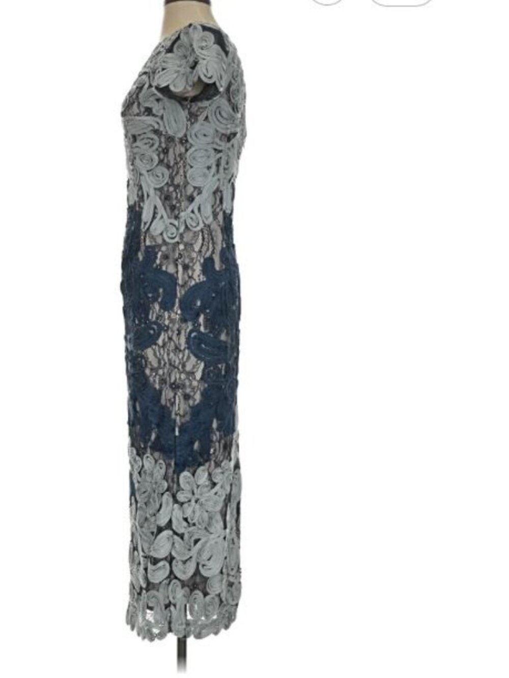 JS Collection BHLDN Anthropologie Santiago Dress XS 0 Midi Lace Cocktail Wedding - Picture 10 of 14